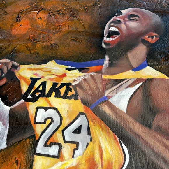 Kobe Bryant oil painting canvas 16 x 26 - Picture 2 of 4